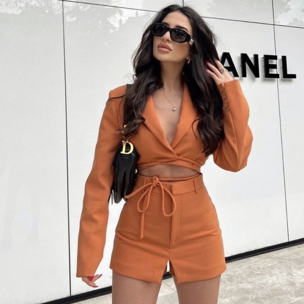 Zara Tied Cropped Blazer